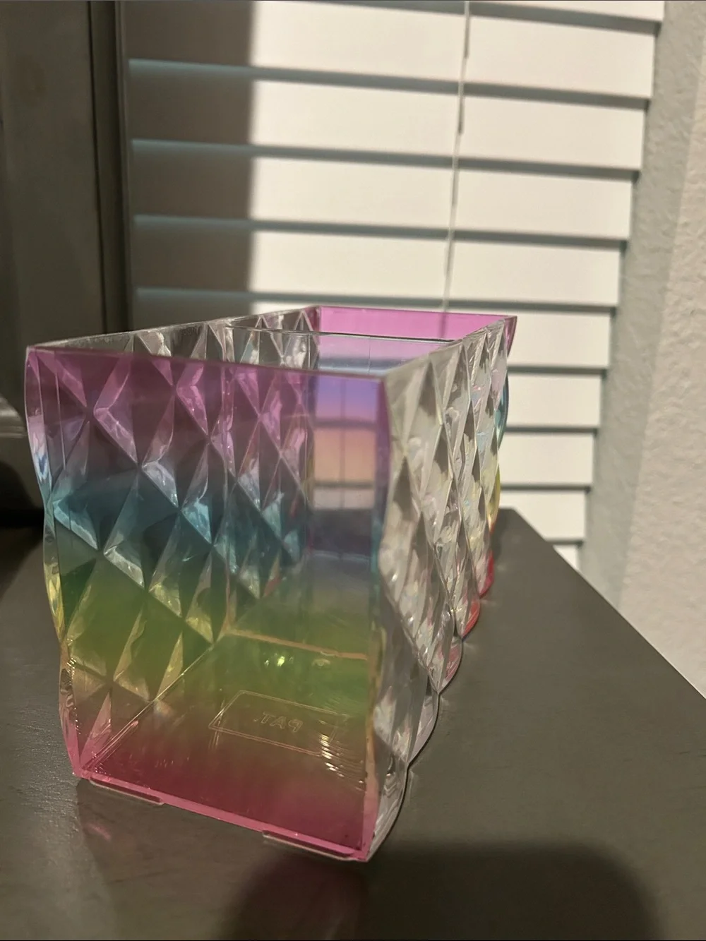 Iridescent Rainbow Pencil Holder or Decorative piece.
